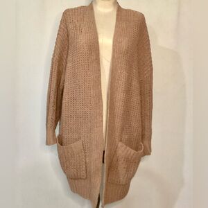 Serra Cozy Tan Knit Women's Two Pocket Cardigan